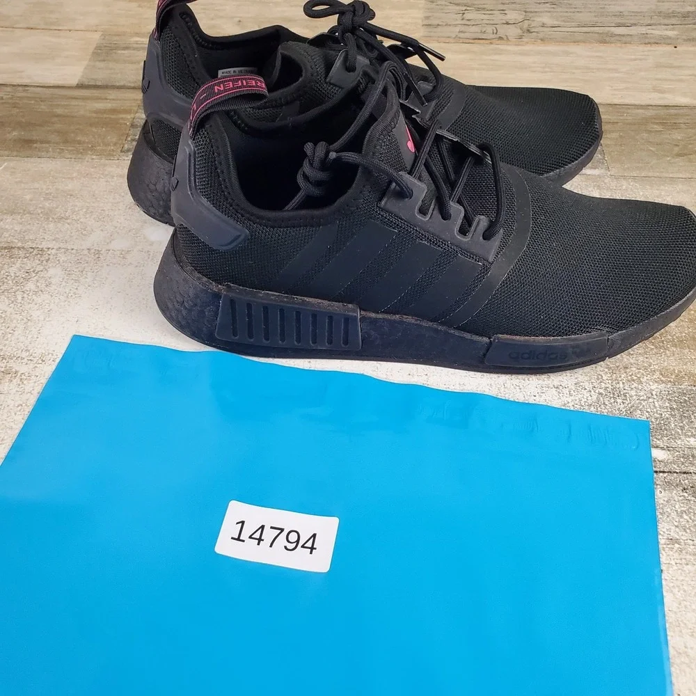 Adidas NMD R1 Primeblue Womens Sandals Sz 10 Black Athletic Running Sneakers